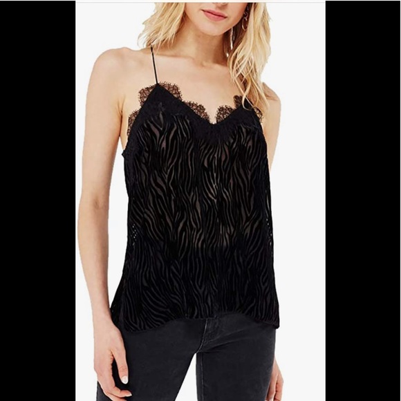 Cami NYC Razor Back Burnout Cami in Zebra - Picture 1 of 11